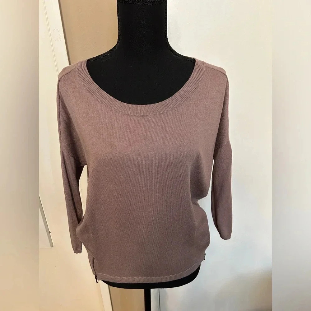 Express Taupe Zipper Sweater XS